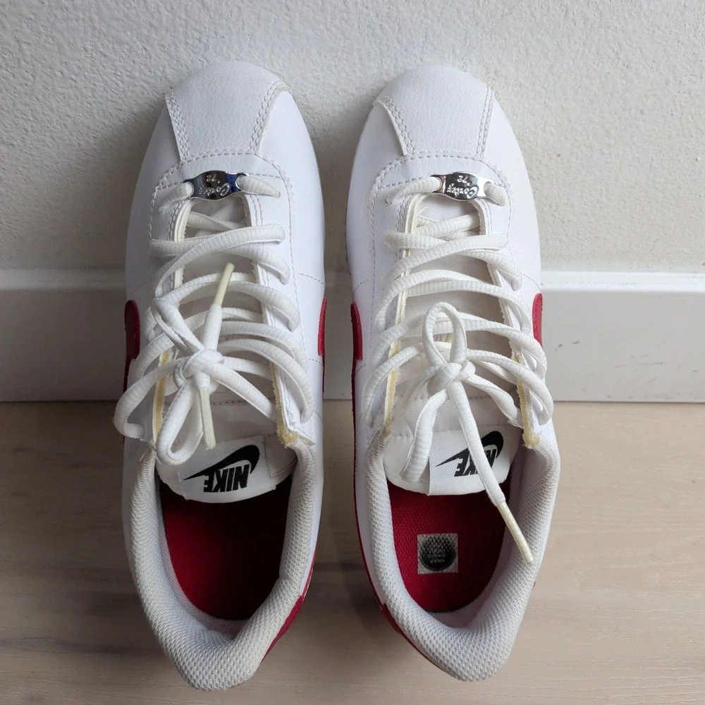 Nike Cortez Basic Forrest Gump Youth 5Y Womens 6.5 White Red Sneakers 904764-103